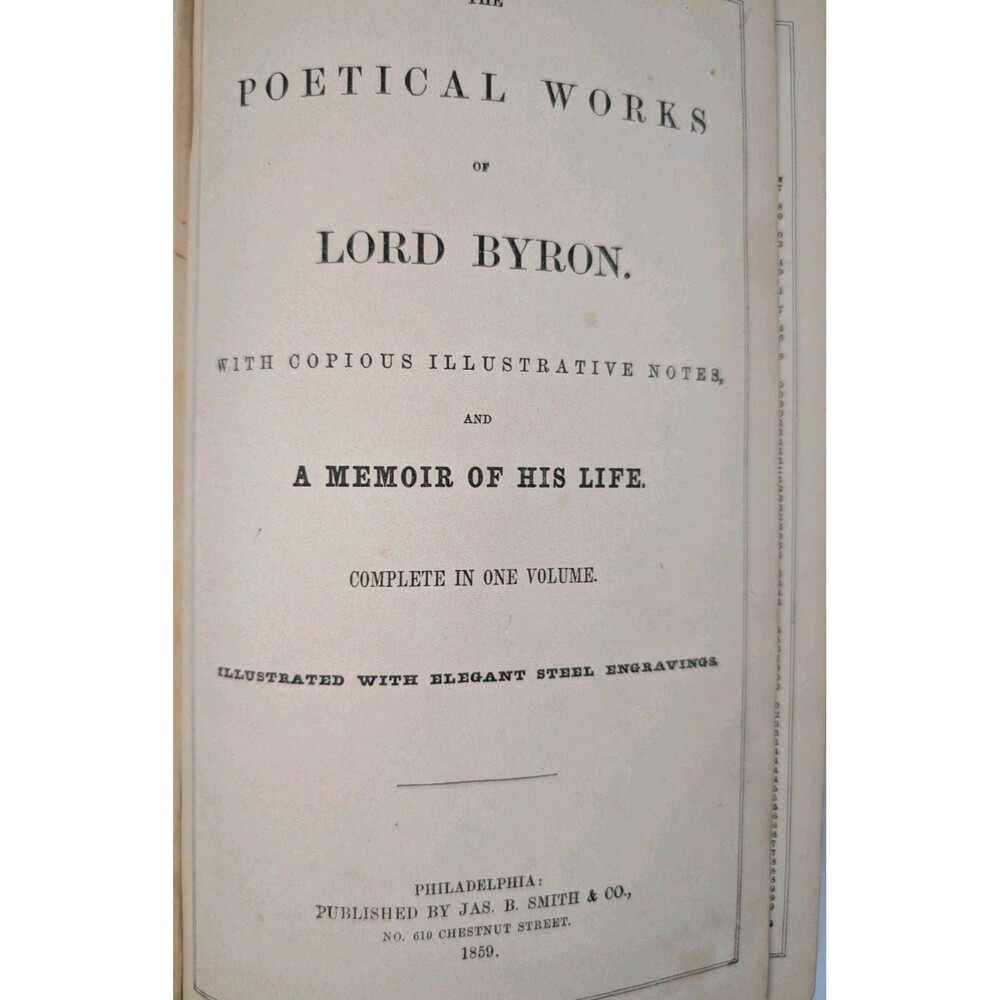 1859 Poetical Works of Lord Byron Illustrated Antique Book Steel Engravings - Picture 7 of 16